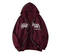 Chaqueta Sudaderas con Cremallera Sudadera de Hip Hop Chaqueta con Capucha con Estampado gótico Moda de Calle Chaqueta de Sudor con cordón Unisex con Capucha 90s E Girl Top Sudaderas 1 Chándal El