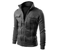 Chaqueta táctica ajustada para hombre, chaqueta de carga vintage de manga larga, chaquetas de trabajo militares, chaquetas de cuello alto, abrigo cálido de invierno, abrigo de transición de combate