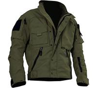 Chaqueta táctica versátil para todos los terrenos para hombre abrigos militares cálidos versátiles casuales al aire libre con 12 bolsillos Chaqueta de invierno para hombre, verde militar, S
