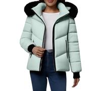 Chaqueta térmica acolchada larga de mujer para invierno, abrigos de mujer de longitud media para Reino Unido, chaqueta de plumón casual con capucha de forro polar y bolsillos de tamaño grande, ropa de