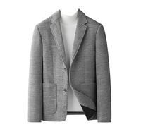 Chaqueta Tipo Blazer De Tweed para Hombre Abrigo De Lana De Invierno Solapa con Muesca Dos Botones Blazer De Negocios Chaqueta De Traje De Mezcla De Lana Gabardina Ligera Abrigo De Marinero Cálido