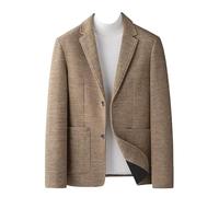 Chaqueta Tipo Blazer De Tweed para Hombre Abrigo De Lana De Invierno Solapa con Muesca Dos Botones Blazer De Negocios Chaqueta De Traje De Mezcla De Lana Gabardina Ligera Abrigo De Marinero Cálido