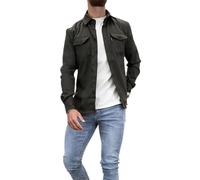 Chaqueta Tipo Camisa con Botones para Hombre,Sobrecamisa con Botones para Abrigo de Trabajo de algodón,Manga Larga Ajustada para Hombre (2XL,Armygreen)