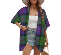 Chaqueta Tipo cárdigan para Mujer con Estampado de tartán del Clan escocés Macdonald Donald, Chaqueta Informal de Manga Larga a la Moda.