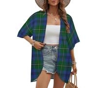 Chaqueta Tipo cárdigan para Mujer con Estampado tartán P del Clan Johnstone de Old Scotsman, Chaqueta Informal de Manga Larga y a la Moda.