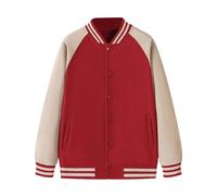 Chaqueta universitaria para hombre, sudadera informal con bolsillos y botones, manga larga, cuello alto, chaqueta deportiva, corte regular, chaqueta de béisbol clásica, para hombre, que realza la