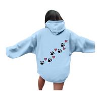 Chaqueta universitaria para niños con bolsillos, estilo urbano con capucha, clásica, manga larga, sudadera con capucha para mujer, A3 azul cielo., M