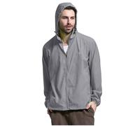 Chaqueta UV para hombre, con capucha, impermeable, transpirable, cortavientos, capucha, chaqueta de lluvia, cómoda camiseta de manga larga, de secado rápido, camiseta deportiva elástica, fina, O