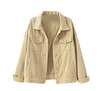 Chaqueta Vaquera Básica para Mujer, Chaquetas De Mezclilla Corta Camisa Vaquera Blusa Estilo Western Manga Larga Túnica Abotonada Chaqueta Entretiempo Mujer Chaqueta Aviador Abrigos Cortos