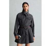 Chaqueta vaquera corta a rayas Dark Grey S