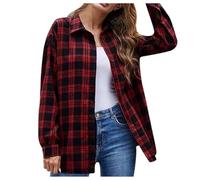 Chaqueta Vaquera Mujer-Camisa De Felpa Estampada A Cuadros A La Moda para Mujer, Camiseta De Manga Larga, Chaqueta Superior, Abrigo