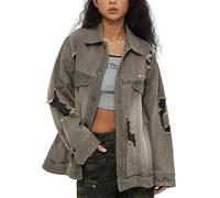 Chaqueta Vaquera Mujer Corta, Chaqueta De Mezclilla Elástica Corta Camisa Vaquera Blusa Estilo Western Manga Larga Túnica Abotonada Chaqueta De Entretiempo Chaquetas para Mujeres Jacket