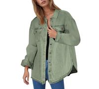 Chaqueta Vaquera Mujer Oversize, Cazadora Vaquera Mujer Chaqueta De Elástica De Manga Larga con Bolsillo Cazadora Vaquera Chaqueta De Entretiempo Cazadoras Mujer Chaqueta De Estudiante Y2k