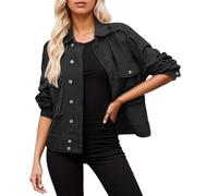 Chaqueta Vaquera Mujer Talla Grande, Abrigo Vaquero Mujer Corta Camisa Vaquera Blusa Estilo Western Manga Larga Túnica Abotonada Chaqueta De Entretiempo Chaqueta De Mujeres Chaqueta Universitaria