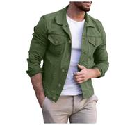 Chaqueta vaquera para hombre, manga larga, con botones frontales, ropa exterior informal para looks de trabajo, ropa de ciudad, viajes y temporadas de transición, diseñada para una cómoda construcción