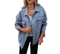 Chaqueta vaquera para mujer, de manga larga, acanalada, con bolsillo, chaqueta vaquera, chaqueta larga con botones, chaqueta de camisa informal, ropa de calle, ropa de primavera, verano, chaqueta