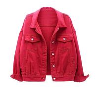 Chaqueta vaquera para mujer, talla grande, color azul, abrigo vaquero largo, chaqueta de entretiempo, elegante, chaqueta vaquera, vintage, chaqueta vaquera, chaqueta vaquera, cómoda, chaqueta motero,