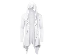 Chaqueta vintage con capucha para hombre, disfraz de Assassin's Creed Renaissance, medieval, chaqueta ligera con cremallera, abrigo de cosplay, cordón, sudadera con capucha, retro, capa de carnaval,