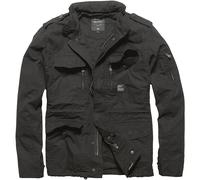Chaqueta Vintage Industries Cranford Hombre Abrigo Militar Ejército Negro
