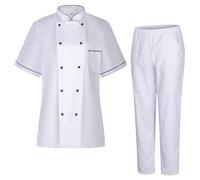 Chaqueta y PANTALÓN chef para Mujer - Chaqueta de Chef Mujer - Uniforme Hosteleria - 849B-8312