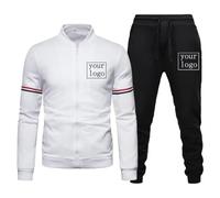Chaqueta y Pantalones para Correr Personalizados para Hombre Trajes De 2 Uds., Abrigo con Cremallera Chándal Personalizado Prendas De Vestir Deportivas DIY Estampado Color2,XL