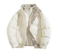 Chaquetas Acolchadas Para Hombre, Abrigo Hombre Invierno Largo,Chaqueta Acolchada Reversible Con Cuello Alto A Cuadros DiseñO De Doble Capa Abrigo Informal De Invierno Ligero CáLido Y De Moda