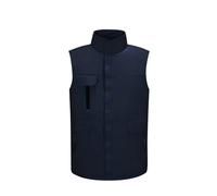 Chaquetas acolchadas sin mangas para hombre, otoño e invierno, cuello camisola sin mangas, chaleco térmico con capucha, abrigos para hombre 2025, R-146 azul marino, M