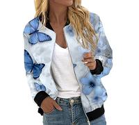 Chaquetas Bomber De Mujer, Chaqueta Mujer Entretiempo, Elástica Puños Retro Moda Ligera Para Exteriores Elástica Cardigan Bomber Básico Fitness Entrenamiento Punk Cremallera Sin Sombrero Outerwear
