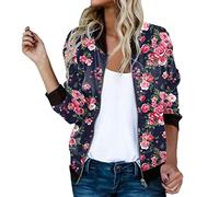 Chaquetas Bomber Mujer, Cazadora Mujer Verano, Elástica Puños Retro Moda Ligera Para Exteriores Elástica Cardigan Bomber Clásicas Salvaje Universitaria Suelto Béisbol Jacket Outerwear Chándal