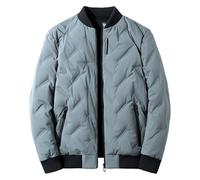 Chaquetas bomber para hombre, acolchadas con diamantes y acanaladas, ligeras, chaquetas de invierno para hombre, chaqueta acolchada ligera, azul, XXL
