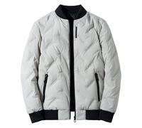 Chaquetas bomber para hombre, acolchadas con diamantes y acanaladas, ligeras, chaquetas de invierno para hombre, chaqueta acolchada ligera, caqui, L