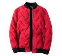 Chaquetas bomber para hombre, acolchadas con diamantes y acanaladas, ligeras, chaquetas de invierno para hombre, chaqueta acolchada ligera, rosso, XL