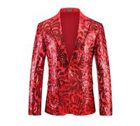 Chaquetas Casuales Hombre, Chaqueta De Esmoquin Elegante con Lentejuelas Brillantes, Ideal para Bodas, Cenas De Gala, Celebraciones Y Eventos De Negocios.