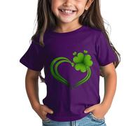 Chaquetas Cierres Girls and Boys St Day Shirt Graphic Tee Comfortable Fit for Daily Wear Green Ages 1 15 T Shirt Impreso Niños, morado, 6-7 años