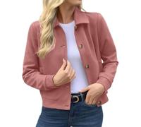 Chaquetas cortas de gamuza sintética para mujer, abrigo vintage con botones, solapa casual, manga larga, chaqueta bomber elegante, forro de motocicleta, ropa exterior, hombreras, ropa de calle corta