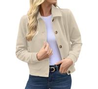 Chaquetas cortas de gamuza sintética para mujer, abrigo vintage con botones, solapa casual, manga larga, chaqueta bomber elegante, forro de motocicleta, ropa exterior, hombreras, ropa de calle corta