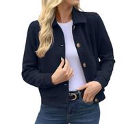 Chaquetas cortas de gamuza sintética para mujer, abrigo vintage con botones, solapa casual, manga larga, chaqueta bomber elegante, forro de motocicleta, ropa exterior, hombreras, ropa de calle corta