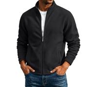 Chaquetas de forro polar para hombre, de manga larga con cremallera, cuello alto, sudaderas mullidas, sudaderas de sherpa, térmicas cálidas de invierno, bolsillos, abrigos ajustados a prueba de viento