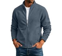 Chaquetas de forro polar para hombre, de manga larga con cremallera, cuello alto, sudaderas mullidas, sudaderas de sherpa, térmicas cálidas de invierno, bolsillos, abrigos ajustados a prueba de viento