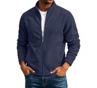 Chaquetas de forro polar para hombre, de manga larga con cremallera, cuello alto, sudaderas mullidas, sudaderas de sherpa, térmicas cálidas de invierno, bolsillos, abrigos ajustados a prueba de viento