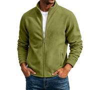 Chaquetas de forro polar para hombre, de manga larga con cremallera, cuello alto, sudaderas mullidas, sudaderas de sherpa, térmicas cálidas de invierno, bolsillos, abrigos ajustados a prueba de viento