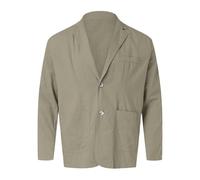 Chaquetas de hombre ligeras transpirables finas de color sólido Casual Slim Fit de algodón y lino Chaqueta Blazer Secado Rápido Clásicas Verano Vestido Simple con Solapa Abrigo Deportivo, verde caqui