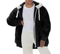 Chaquetas De Invierno De Terciopelo De Doble Cara Con Capucha, Abrigos De Felpa Informal Patchwork, Hombre Hoodies Polar Invierno Cálida, Ajuste Con Cremallera Cazadora Chaqueta Deportiva Hombre