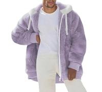 Chaquetas De Invierno De Terciopelo De Doble Cara Con Capucha, Abrigos De Felpa Informal Patchwork, Hombre Hoodies Polar Invierno Cálida, Ajuste Con Cremallera Cazadora Chaqueta Deportiva Hombre