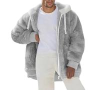 Chaquetas De Invierno De Terciopelo De Doble Cara Con Capucha, Abrigos De Felpa Informal Patchwork, Hombre Hoodies Polar Invierno Cálida, Ajuste Con Cremallera Cazadora Chaqueta Deportiva Hombre