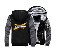 Chaquetas De Invierno Hombre C.a.n-a.m, Abrigo Cierre De Cremallera Con Forro Polar, Hoodie Impresión Con Estampado, Para Senderismo, Polar(Gray,XL)