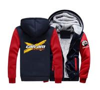 Chaquetas De Invierno Hombre C.a.n-a.m, Abrigo Cierre De Cremallera Con Forro Polar, Hoodie Impresión Con Estampado, Para Senderismo, Básicas(Red,M)