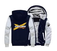 Chaquetas De Invierno Hombre C.a.n-a.m, Abrigo Cierre De Cremallera Con Forro Polar, Hoodie Impresión Con Estampado, Para Senderismo, Básicas(Blue,4XL)