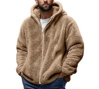 Chaquetas de invierno para hombre con cremallera completa, capucha acolchada y forro polar, puños elásticos, abrigos cómodos y versátiles, de peso pesado, sueltas, casuales, térmicas, para ocio, golf