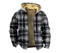 Chaquetas de invierno para hombre con forro polar para hombre, abrigo cálido y mullido, chaqueta de parka acolchada térmica para exteriores, abrigo de piel gruesa y cómoda con bolsillos, A-A, XXL